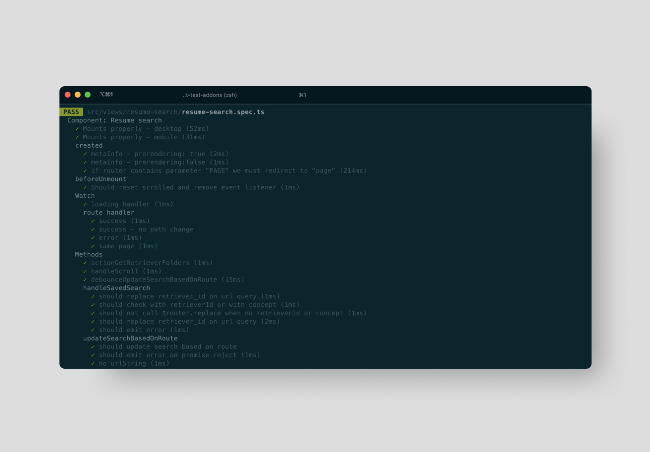 ZSH Script for Unit Tests